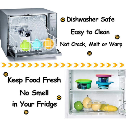 Reusable Pet Food Can Cover and Spoon Portable 2pcs/set  Dogs Cat Storage Tin Cap Lid Seal Cover Health Pet Supplies Pet Lids Ca