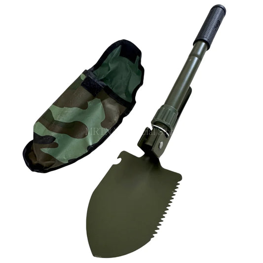 Foldable Portable Mounted Shovel Camping Tent Outdoor Shovel Self-defense Survival Tool Compass Storage Bag