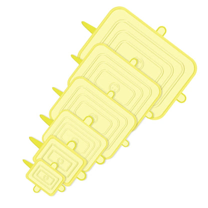 6PCS Square Silicone Stretch Lid Kitchen Tool Accessories Reusable Food Packaging Sealed Lid Keeps Fresh Elastic Bowl Lid