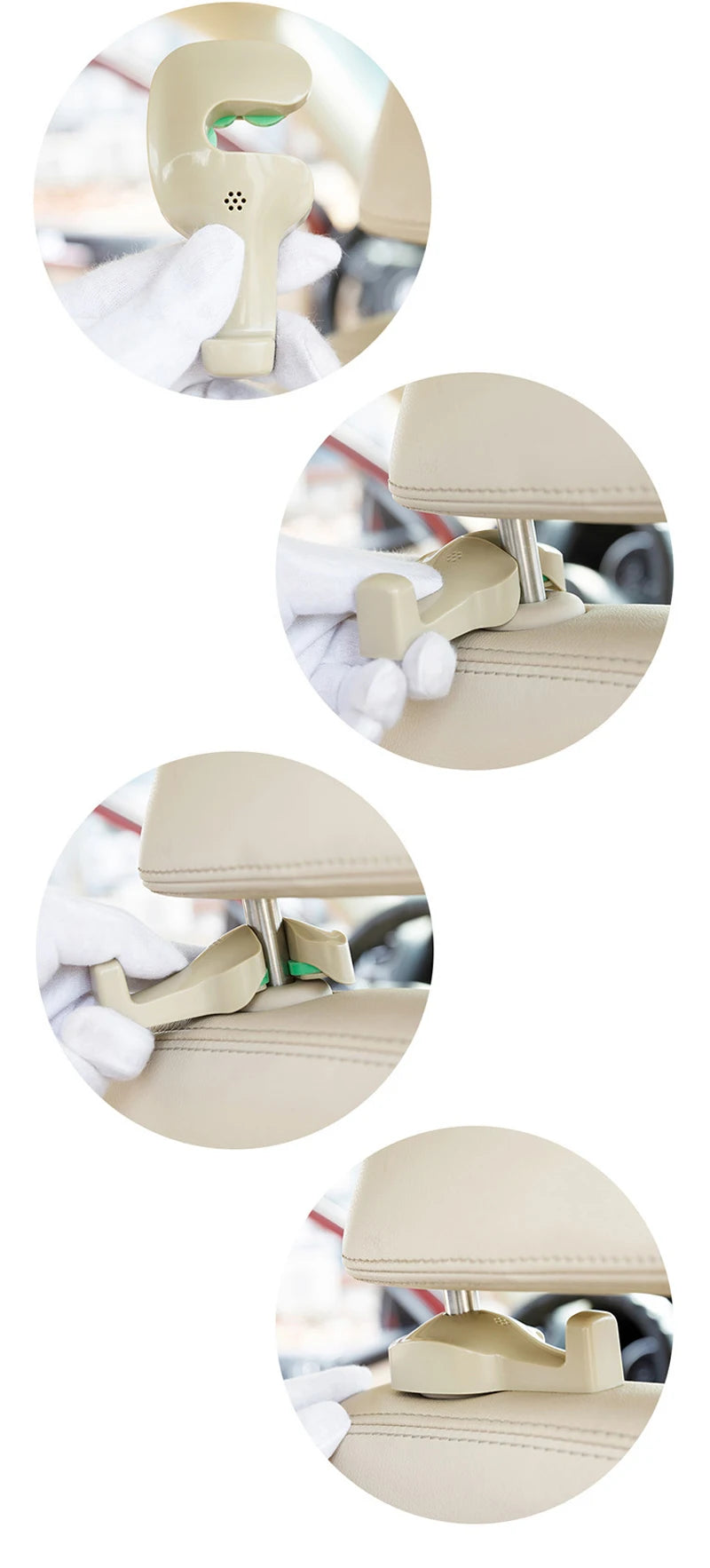 Car Seat Back Hook Headrest Hidden Mount Auto Vehicle Back Seat Organizer Car Accessories Hanging Hooks Storage Hanger Universal