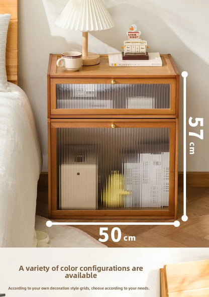 Solid wood bedside table locker small simple bedroom home 2025 new bedside shelf cabinet