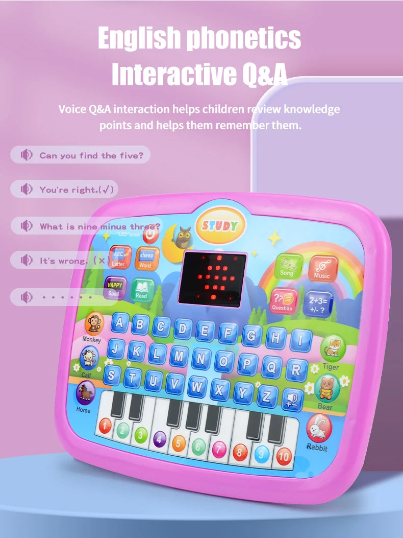 Educational Learning Machine Toys, Electronic Study Game for 3+ Year Old's Girls Boys Gift Birthday Presents Child Kids Computer