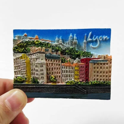 Europe France Lyon Strasbourg Marseille Resin 3D Fridge Magnets Tourism Souvenir Refrigerator Sticker