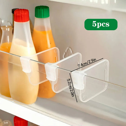 5 10 15 20PCS Sturdy Clear Refrigerator Organizer Dividers Adjustable Fridge Storage Kitchen Cabinets Space Saving Compartments