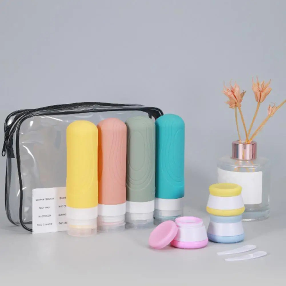 Silicone Travel Bottles Set of 4 Leak Proof 90ml Travel Refillable Bottles for Lotion Shampoo for Toiletries for On-the-go