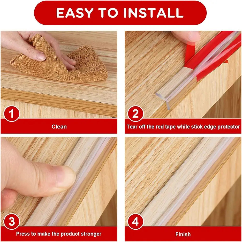 Table Edge Guard Furniture Corner Protector Strip Self Adhesive Transparent Kids Collision Proof Soft Bumper Baby Safety