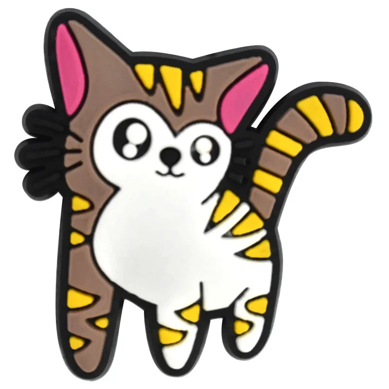 Cute Cats Shoe Charms Decoration for Crocs Pin Accessories Bracelet Wristband Party Gifts