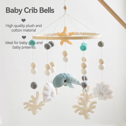 Baby Mobile Crib Bed Bell Musical Rattles Toys Soft Felt Cartoon Animal for Infants Nursery Mobiles Forest Animals Crib Toys