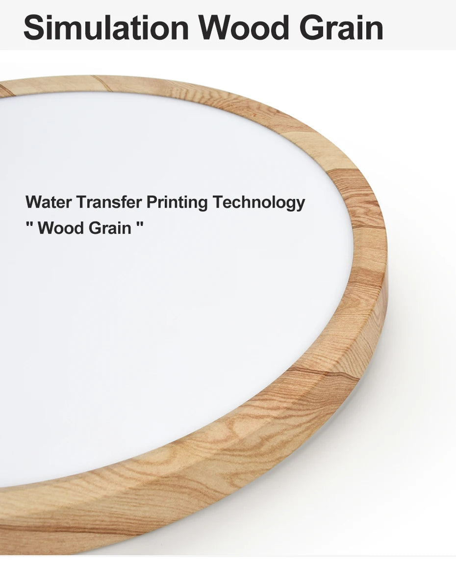 Modern LED Ceiling Light Wood Grain Golden One Light with 3 Colors Home Lighing Kitchen Bedroom Bathroom Surface Ceiling Lamp