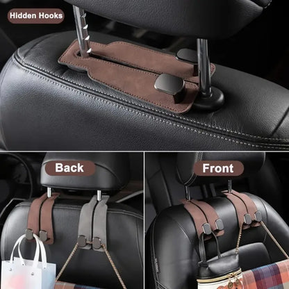 2 in 1 Universal Double Hooks Holder Car Hook For Car Rear Seat Back Hooks Headrest Hanger Clip Storage Car Interior Accessories