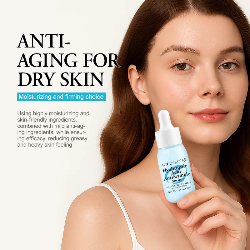AUQUEST Hyaluronic Acid Anti-Wrinkle Face Serum Anti-Aging Lifting Firming Moisturizing Brightening for Glowing Skin Care