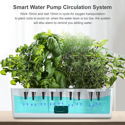 Hydroponics Growing System Automatic Timing Indoor Garden Kit 9 Pods Height Adjustable 15W LED Grow Lights 2L Water Tank
