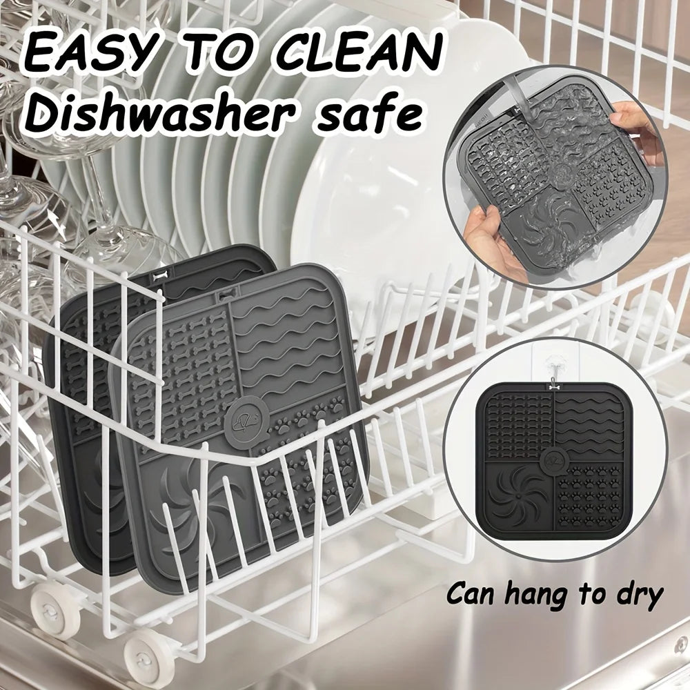 Silicone Slow Feeder Mat Pet Lick Pet Slow Food Plate Bathing Distraction Silicone Dog Sucker Food Training Dog Feeder Supplies