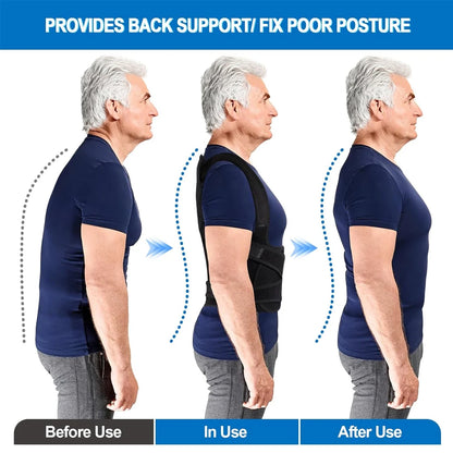 1PC Posture Corrector Back Brace - Lumbar & Shoulder Support for Back Pain Relief & Posture Improvement (Men/Women)
