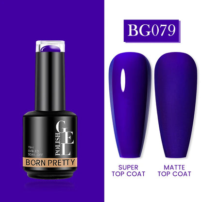 BORN PRETTY Milky Pink Rubber Base Gel Nail Polish Glitter 15ml Semi-Permanent Varnish Soak Off Self Leveling UV LED Gel