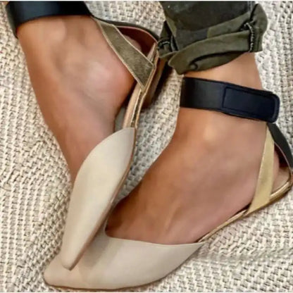 Pointed Toe Women Sandal Casual Flat Heel Shoes Fashion Hook Loop Ankle Buckle Women's Sandal Trend 2025 Shoes