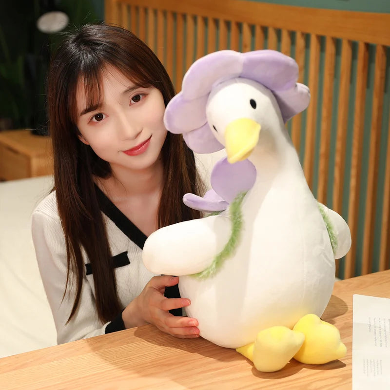 Lovely Duck Doll Flower Duck Plush Toy Stuffed Animal Plush Toy Best Gift Kawaii Plushie Toy Simulation Funny Doll