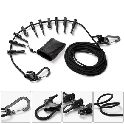 Outdoor Camping 4.3m Hanging Rope Camping Accessories Multi-purpose Clothesline Adjustable Anti-slip Canopy Hanging Rope