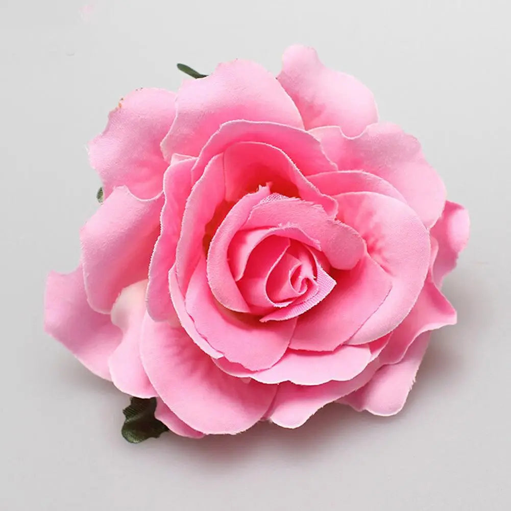 Flamenco Flowers For Hair DIY Headdress For Bridal Flocking Cloth Red Rose Flower Hairpin Hair Clip Party Hair Accessories