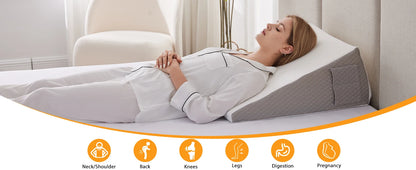 1pc Ultimate Memory Foam Wedge Pillow - Enhanced Sleep Support for Surgery Recovery, Ideal Leg Elevation & Acid Reflux Relief, T