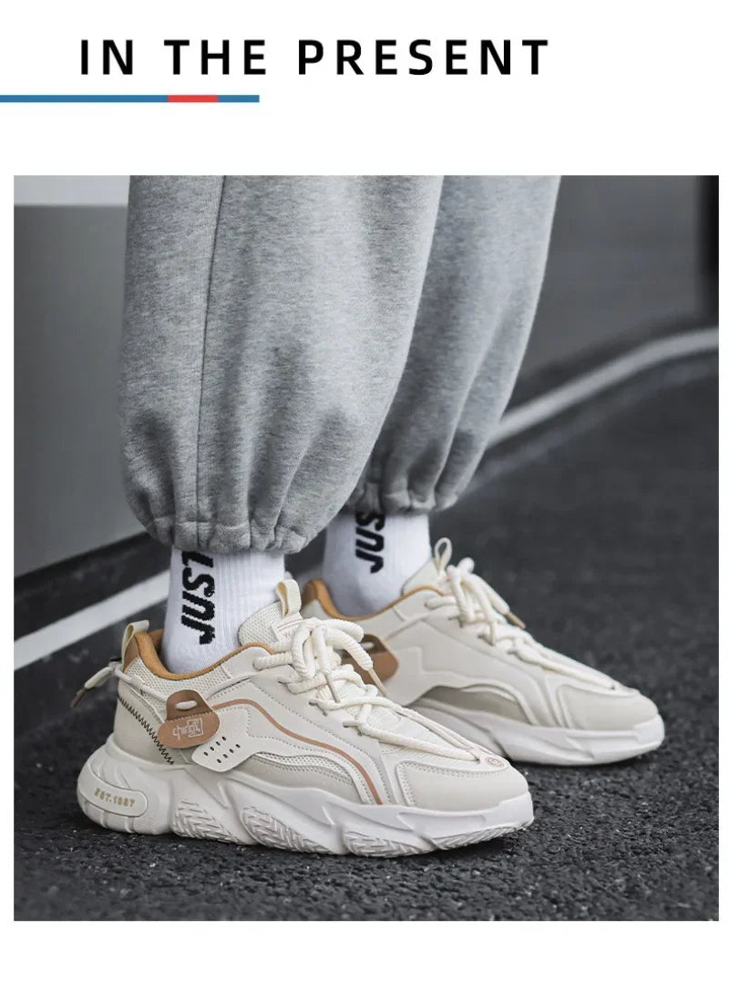 Men's Sneakers 2025 Spring Comfortable Non-slip Outdoor Running Shoes Elasticity Platform Basketball Athletic Tenis Masculino