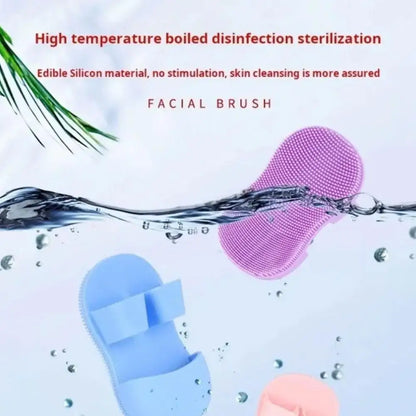 Facial Silicone Facial Cleansing Brush Handheld  Facial Deep Cleansing  Exfoliator Blackhead Pore Cleaner Skin Care TooL
