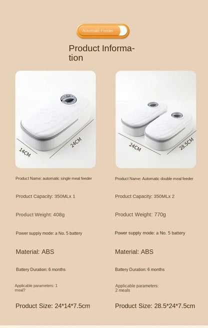 Pet Automatic Feeder with Timer Smart Food Dispenser for Dogs Cats Water Bowl Storage Container Puppy Kitten Feeding Accessories