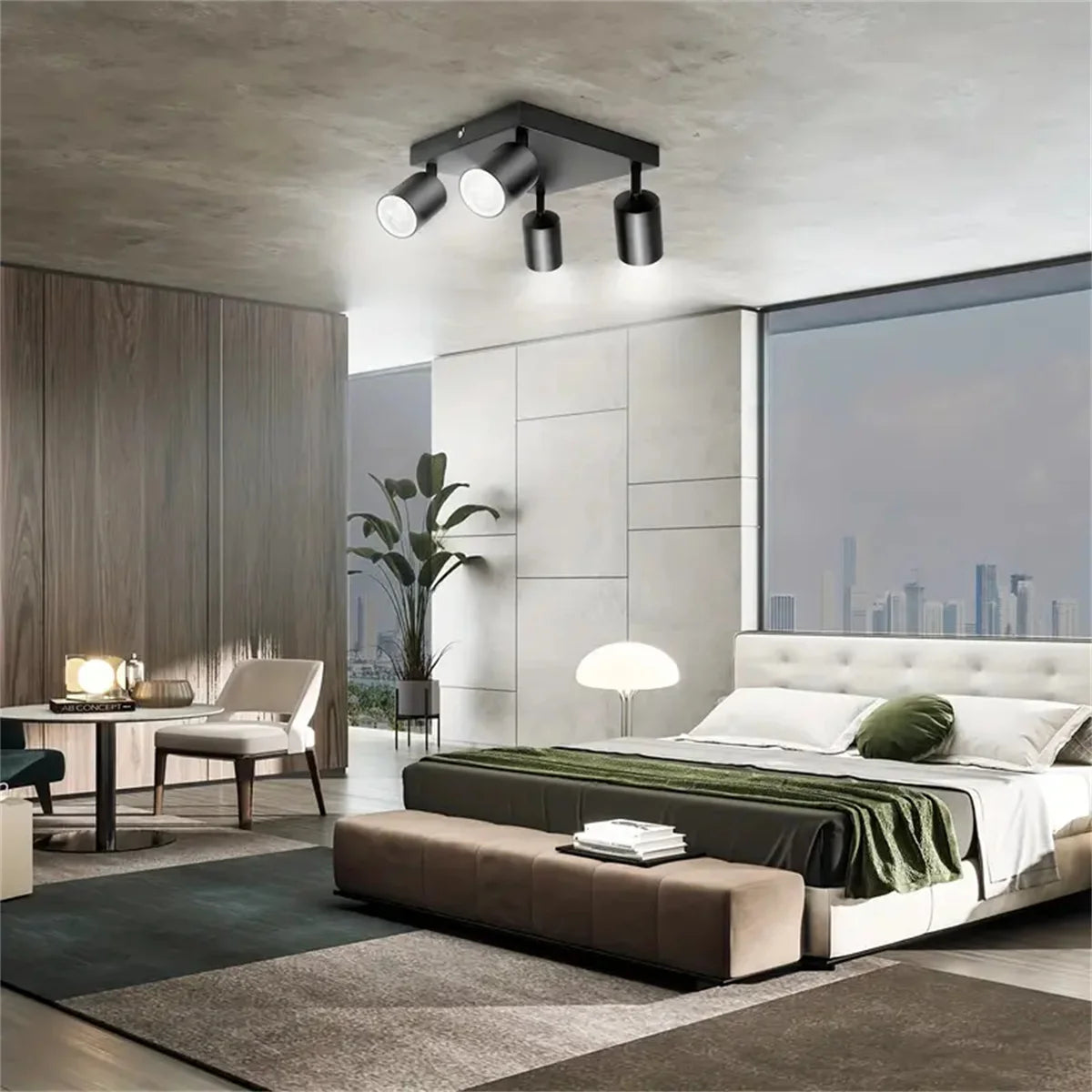 Modern LED Ceiling Light -  GU10 Wall Light Black - Energy Saving, Living Room, Bedroom, Kitchen, Easy Installation, Bulb Not In