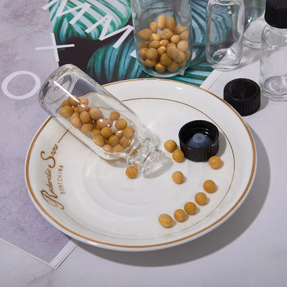 6 Pcs Small Clear Glass Bottles With Lids Glass Containers Round Bottles For Juice, Oils, Ginger Shots, Whiskey, Liquids