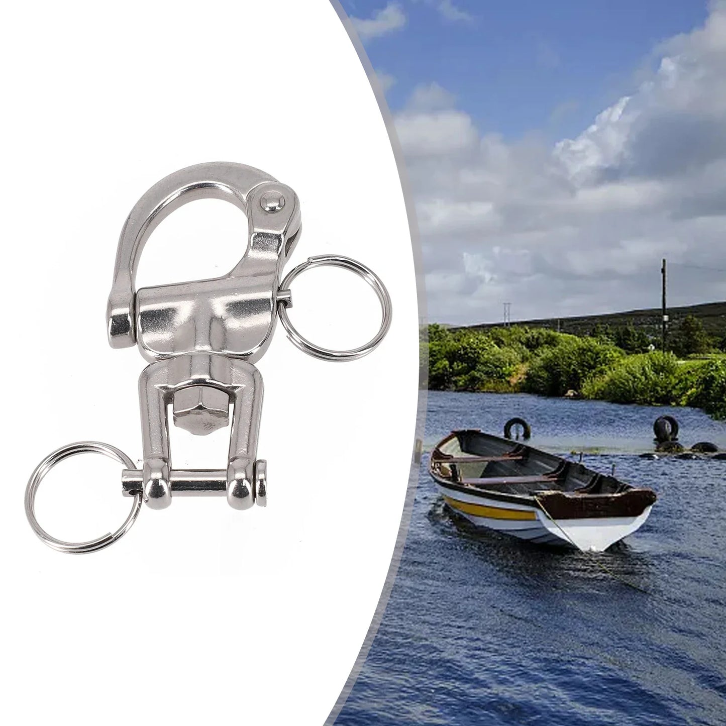 Boat Parts Swivel Shackle Sailboat Sailing Silver Spare Parts Spring Hand Drawn 316 Stainless Steel Accessories