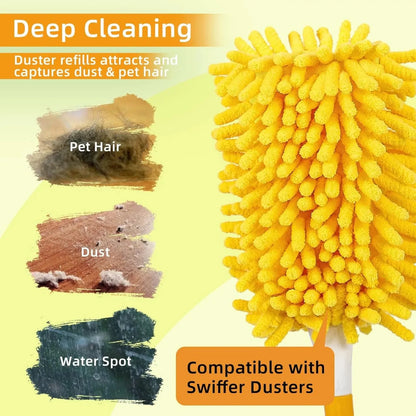 Reusable Dirt Cleaning Replacement Heads  Durable Microfiber Dust Removal Brush Replacement Heads Practical Cleaning Tools 6PCS