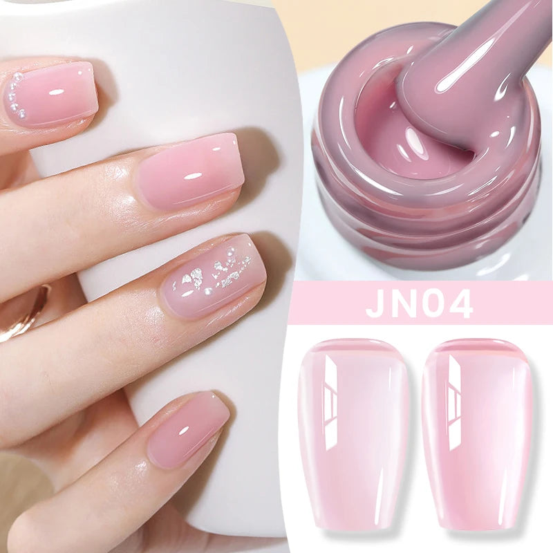 BORN PRETTY Jelly Nude Gel Nail Polish 10ml Light Pink Peach Translucent Color UV Light Cure Gel Varnish Nail Art DIY at Home