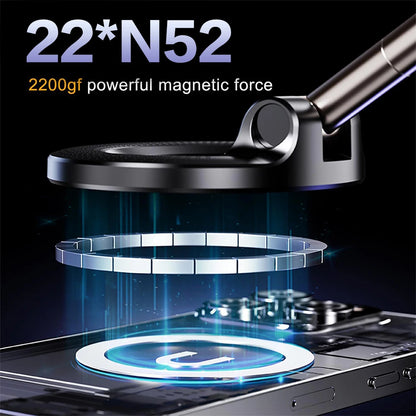 Foldable Magnetic Car Mount Mobile Phone Holder Wireless Charger Vacuum Adsorption Stand for iPhone 16 15 14 13 12 for MagSafe