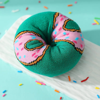 A pair of novelty interesting donut socks comfortable and breathable suitable for Halloween Christmas Valentine's Day Gifts