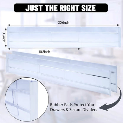 Drawer Dividers Organizers Adjustable Plastic Drawers Separators for Clothing Kitchen Utensils Makeup Office Storage