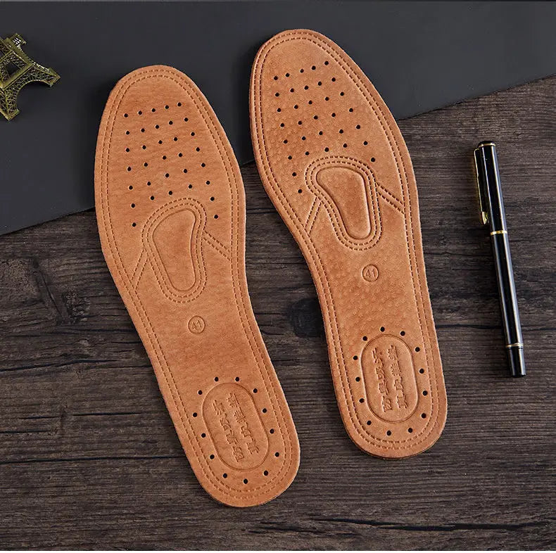 1 Pair Cowhide Insoles For Shoes Men Comfortable Deodorant Casual leather Insole Feet Quality Genuine Leather Flats Shoe Sole