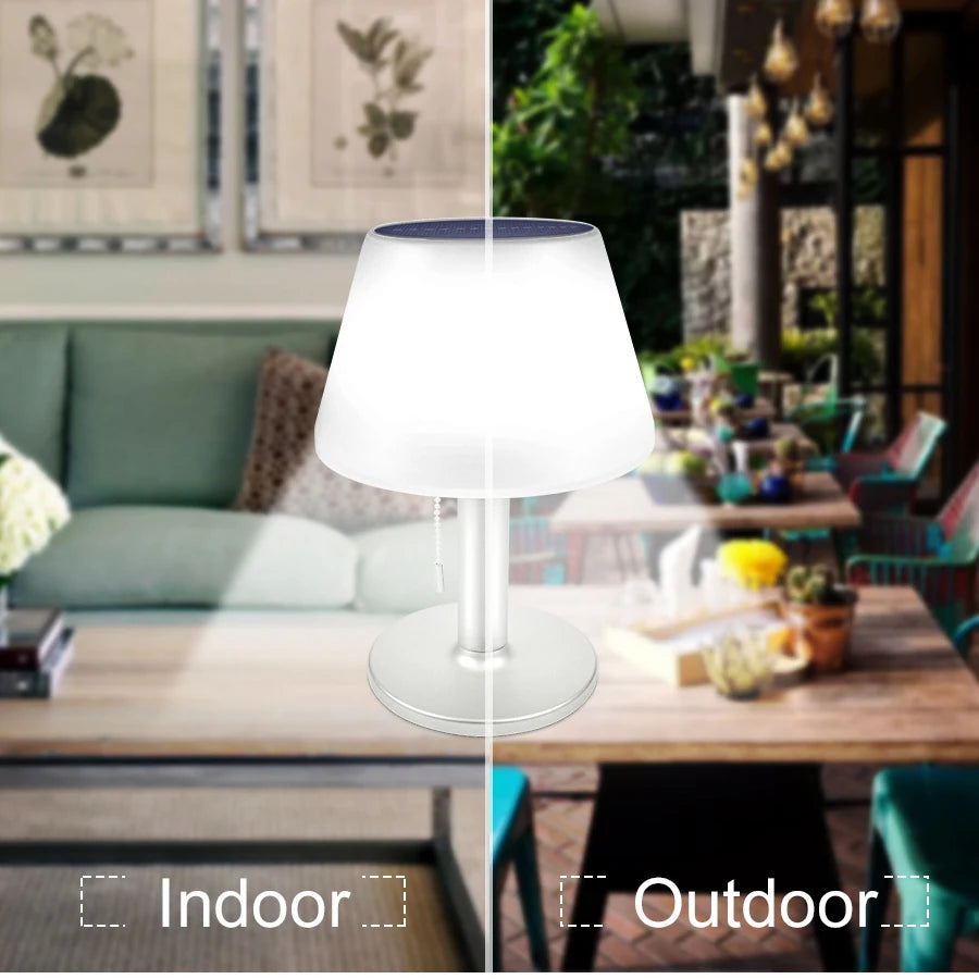 Smart Solar Table Lamp LED White Night Lights for Indoor Desk Outdoor Garden Household - Solar Powered Reading Light