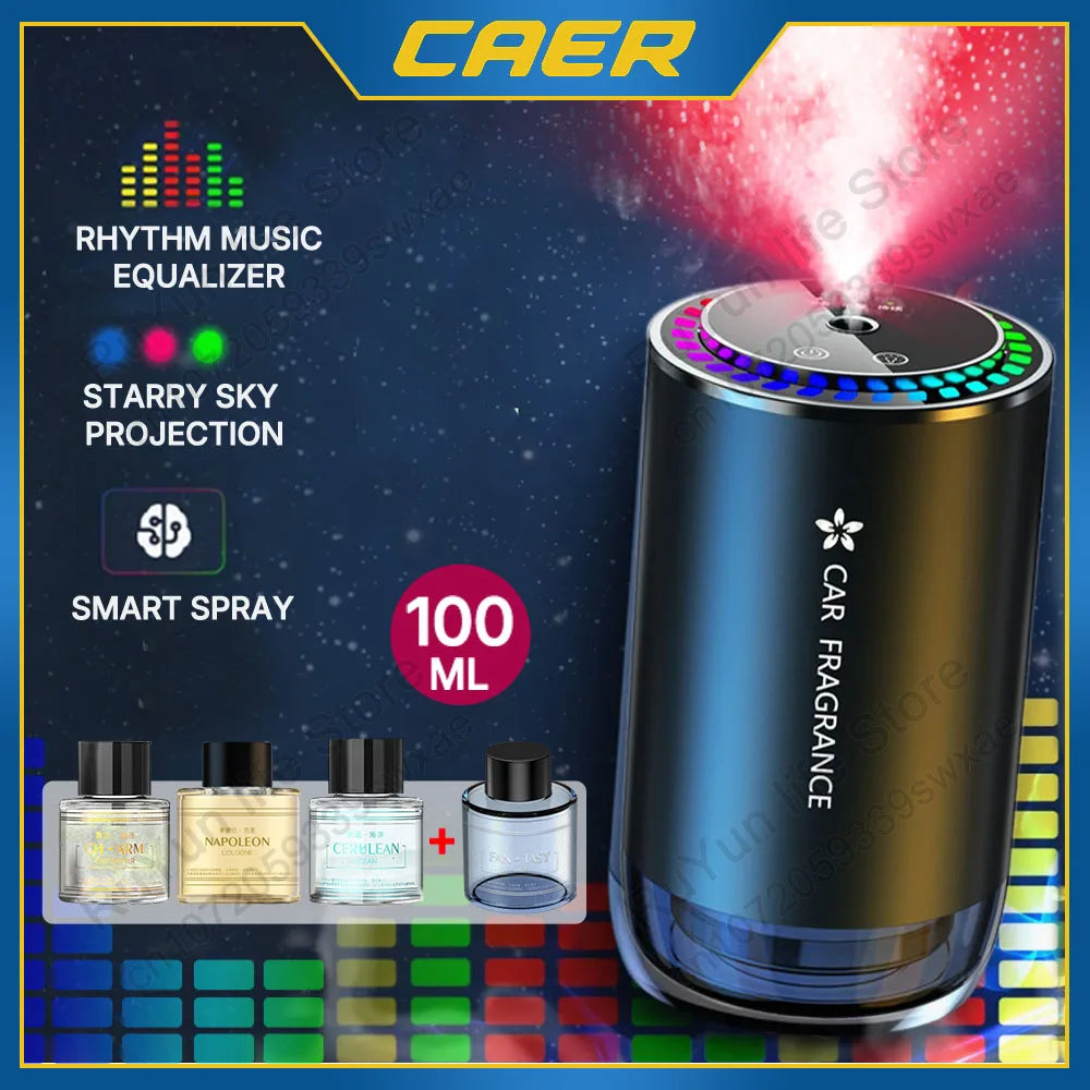 Caer Car Electric Air Diffuser Smart Aroma Mist Aromatherapy Starry Sky Top Air Freshener Removing Odor Eliminator Interior Tool