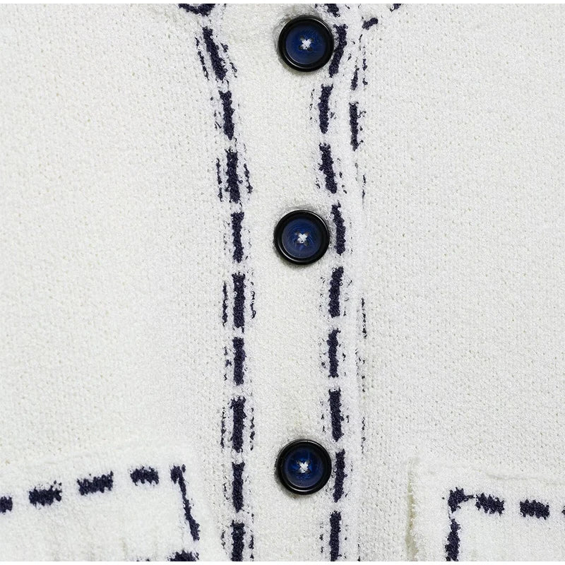 Elegant Unique Button Women's Cardigan Casual O-neck Knitted Single Breasted Sleeveless Blouse Female Summer Lady Office Wears