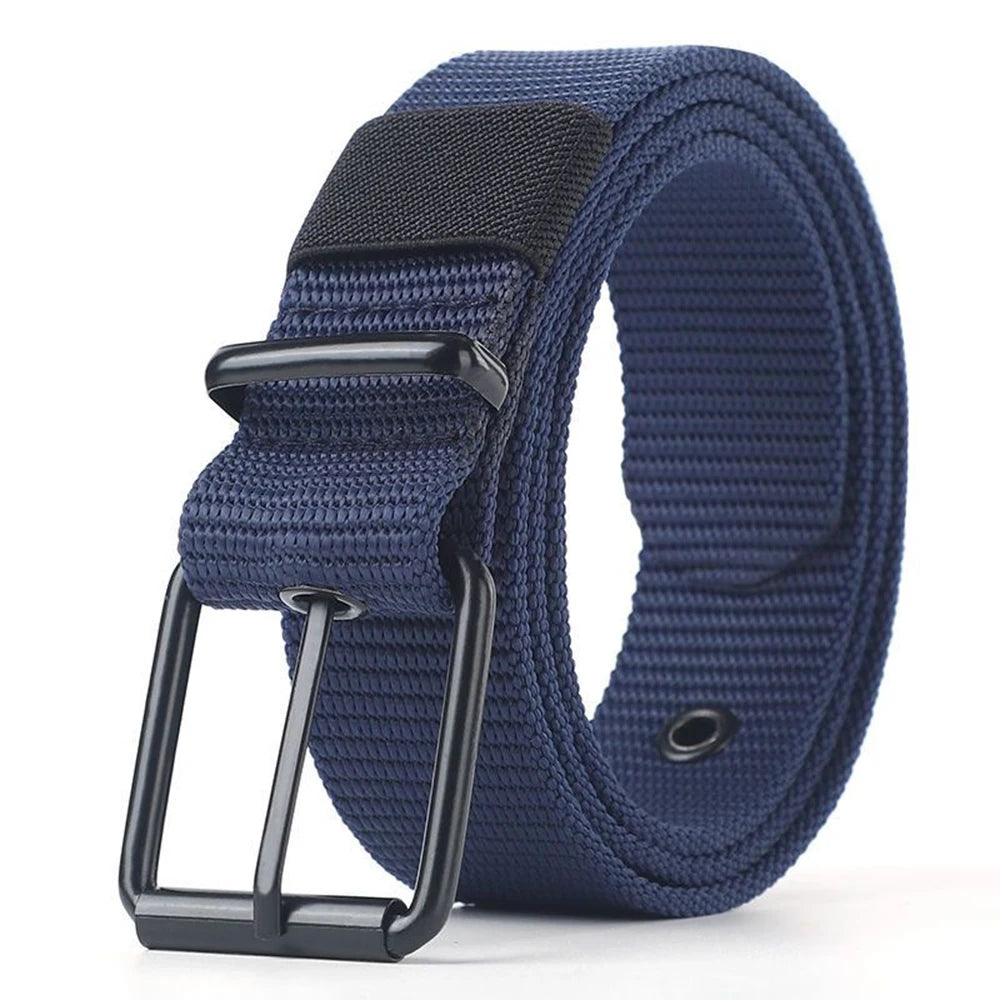 Perforated Canvas Belt Men's Needle Buckle Belt Student Youth Korean Adjustable Multi-Hole Belt Student Jeans Belt