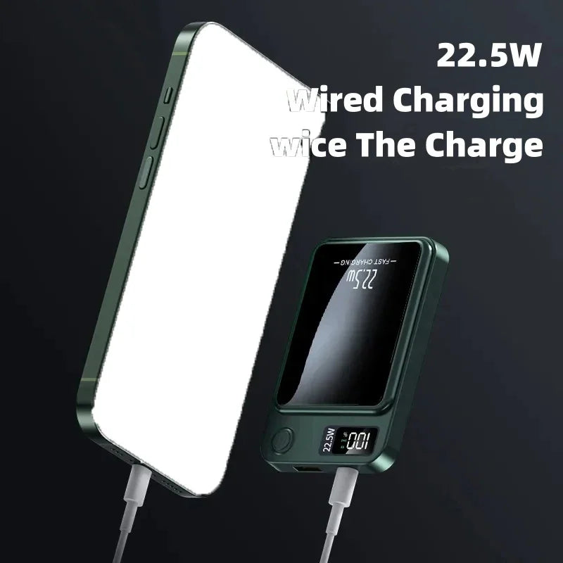 22.5W Magnetic Power Bank Wireless Fast Charging Portable Charger External Auxiliary Spare Battery for IPhone Magsafe Powerbank