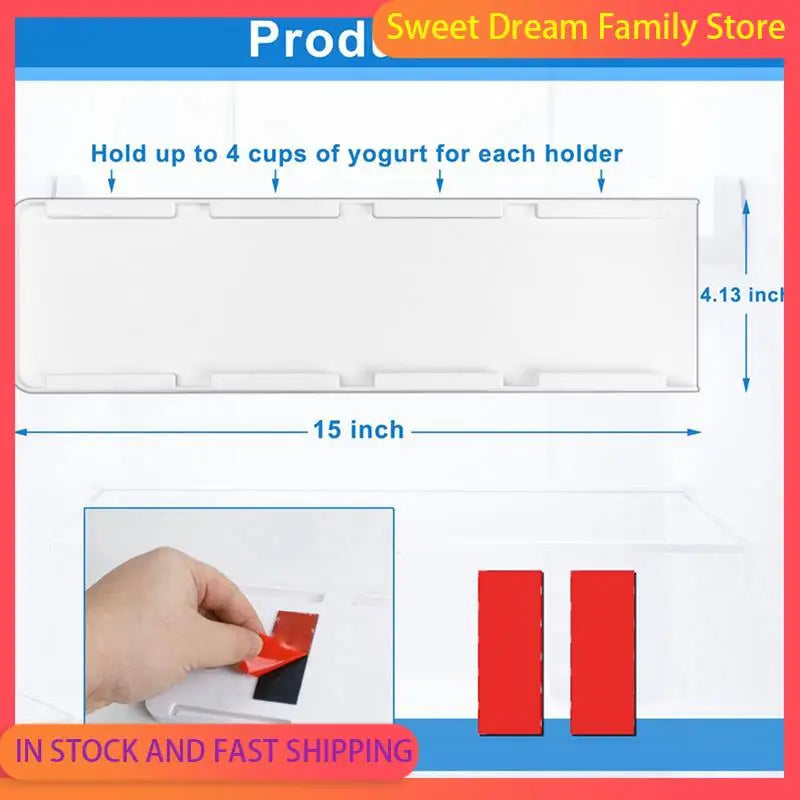 SDFC-4X Yogurt Organizer For Fridge, Yogurt Holder For Refrigerator Organizer Slider Yogurt Organizer Sliding Yogurt Holder