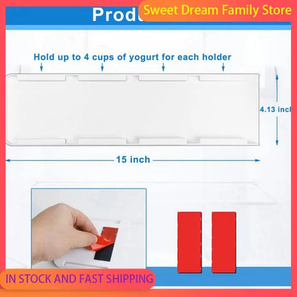 SDFC-4X Yogurt Organizer For Fridge, Yogurt Holder For Refrigerator Organizer Slider Yogurt Organizer Sliding Yogurt Holder