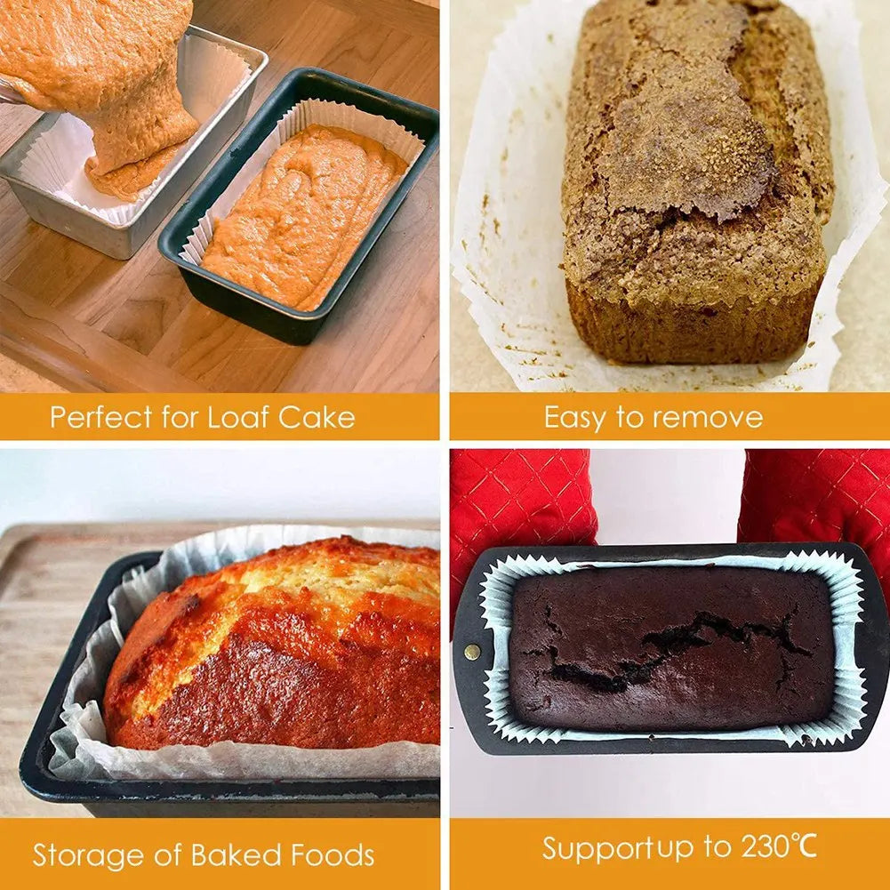 40 Pack Greaseproof Loaf Tin Liners Straight Edge Baking Parchment Paper Non Stick Cake Pans Cake Tin Liner