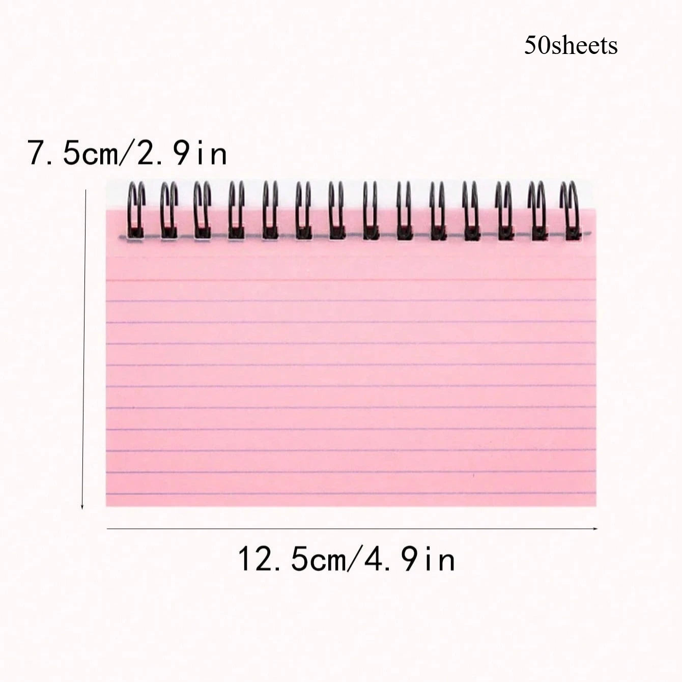 Simple Lined Spiral Notebook With Colorful Pages,Tearable Binding,Office Supplies Journal Diary Stationery Back To School