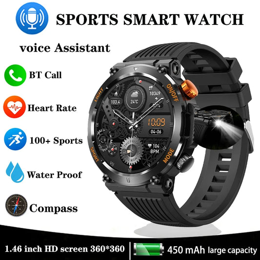 Smart Watch Men Bluetooth Call Health Monitor Sports Smart Watch IP67 Waterproof Outdoor Sports Watch 100+ Sports Modes