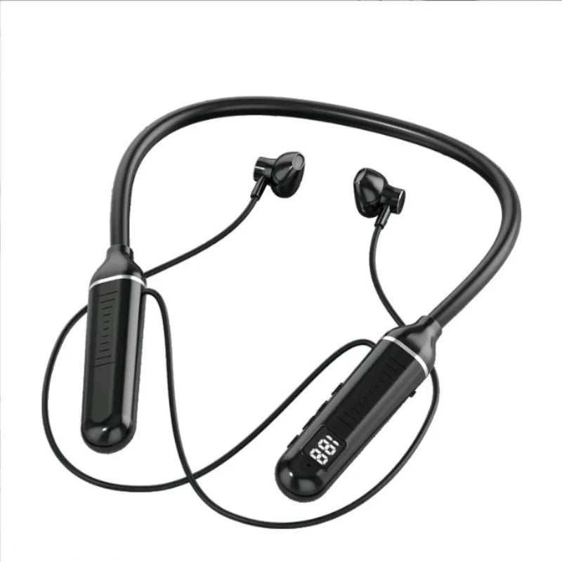 Wireless Headset 5.3 Neck Strap Headset Gaming LED display Stereo Sports headset with magnetic earbuds