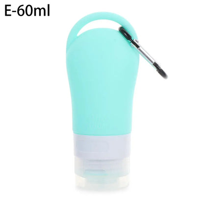 Travel Bottle Leakproof Silicone Refillable Squeezable Travel Tube with Keychain Hook for Cosmetic Toiletry Shampoo