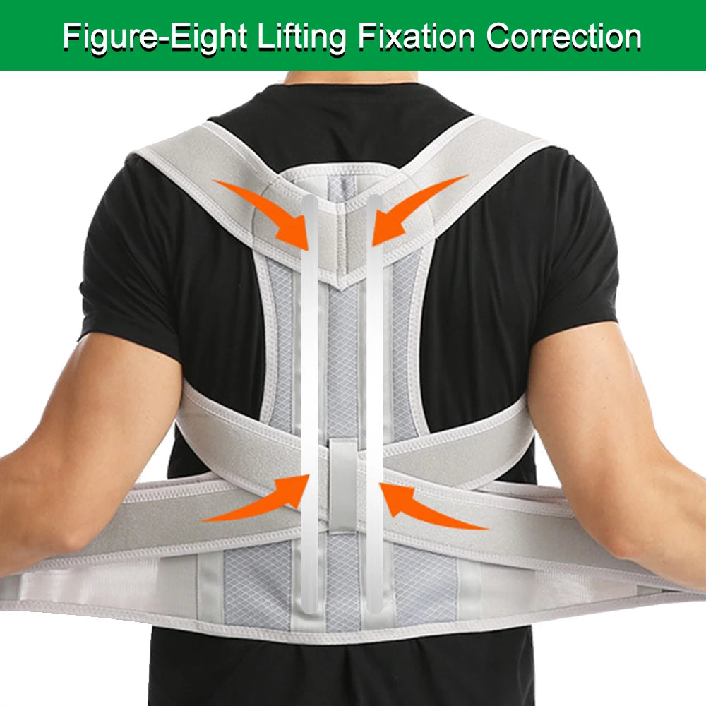 Back Brace Posture Corrector for Women and Men, Back Straightener Scoliosis, Hunchback Correction, Adjustable Spine Support Belt