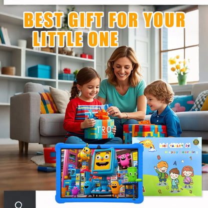 Cartoon Pattern Kids Tablet 10.1 Inch Android Learning Education Games Tablets, with Parent Control , Children's Gifts